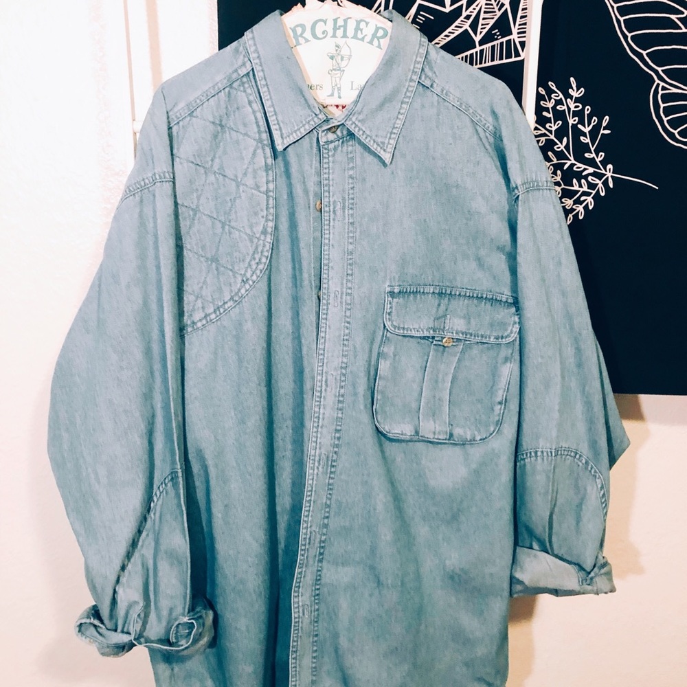 Wranglers rugged wear oversized denim button up xl